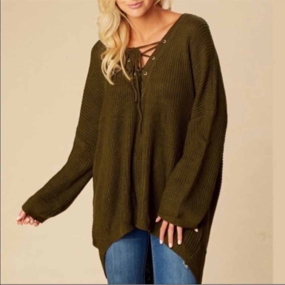 Altar’d State oversized Forest/Army Green Sweater - Picture 1 of 4